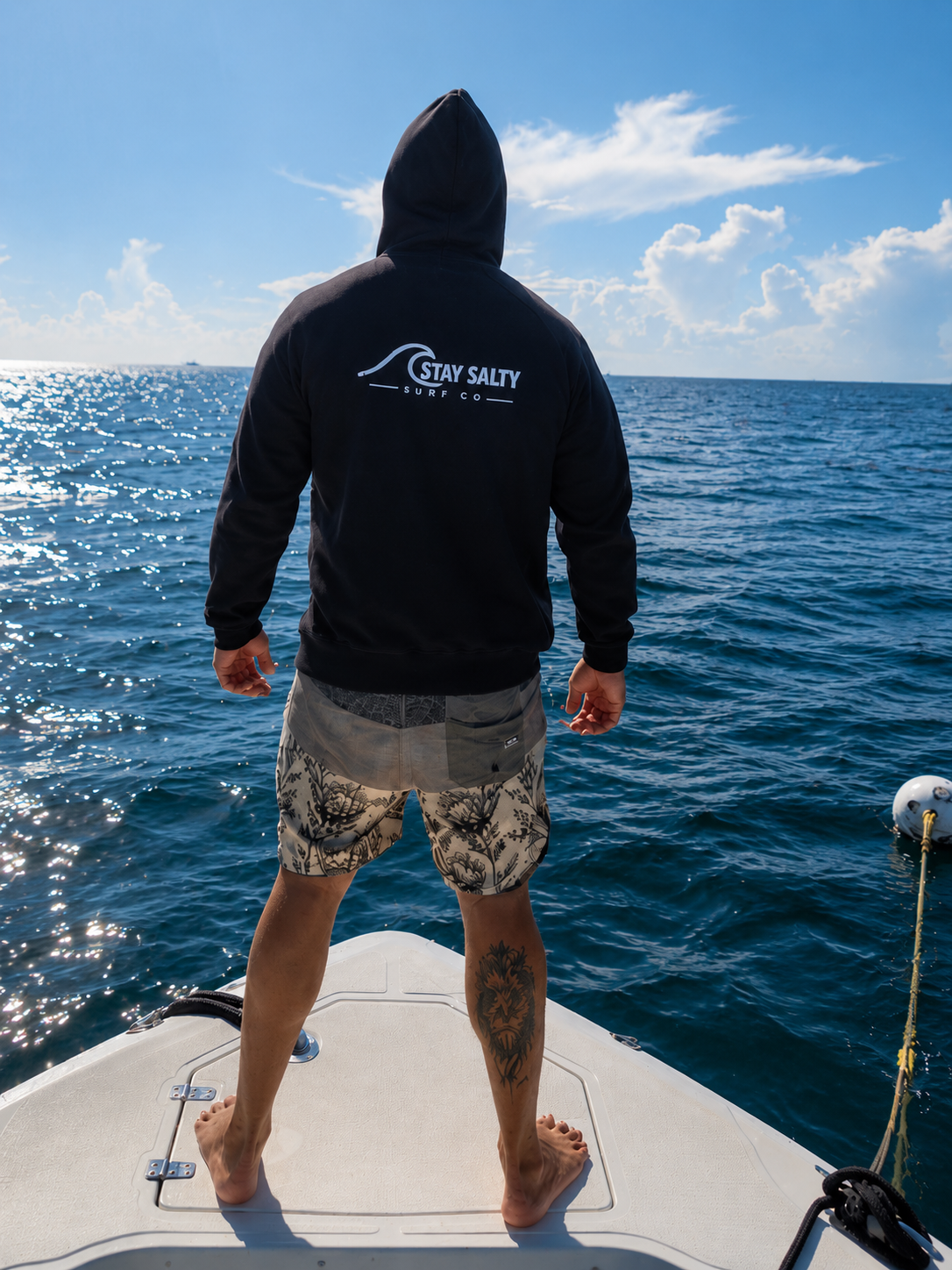 Stay Salty Relaxed Fit Hoodie - Black